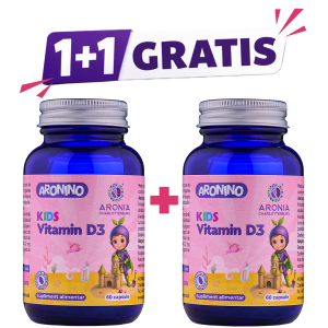 Oferte de Vară la Suplimente Naturale cu Aronia - Aronino Kids Vitamin D3 — 60 capsule masticabile care sprijină oasele, dinții, mușchii și imunitatea copiilor - oferte de vara de la Aronia Charlottenburg