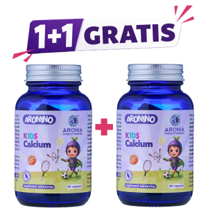Oferte de Vară la Suplimente Naturale cu Aronia - Aronino Kids Calcium — 60 capsule masticabile care susțin creșterea și dezvoltarea armonioasă a copiilor - oferte de vara de la Aronia Charlottenburg