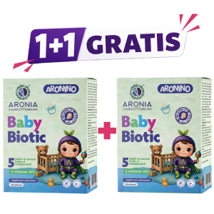 Oferte de Vară la Suplimente Naturale cu Aronia - Aronino Baby Biotic — 5 probiotice care susțin digestia, flora intestinală și imunitatea bebelușilor - oferte de vara de la Aronia Charlottenburg