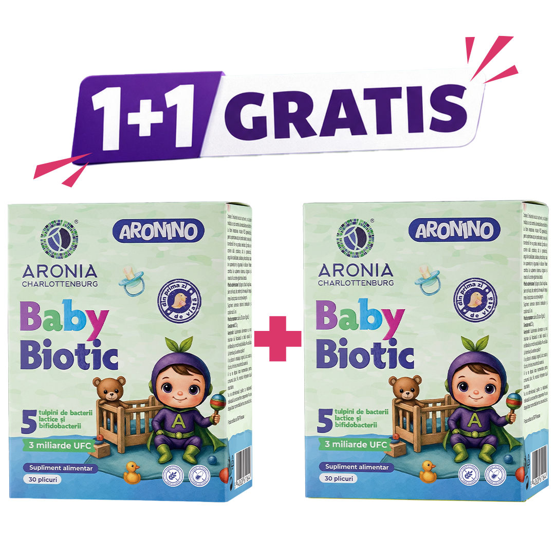 Aronino Baby Biotic — 5 probiotice care susțin digestia, flora intestinală și imunitatea bebelușilor