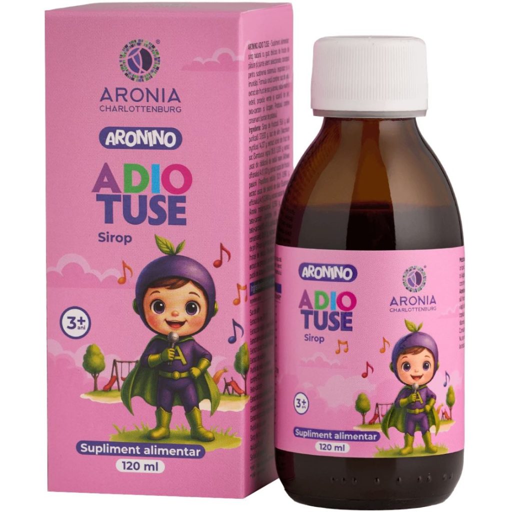2. Aronino Adio Tuse sirop natural pentru copii, creat special pentru calmarea tusei și liniștirea gâtului sensibil