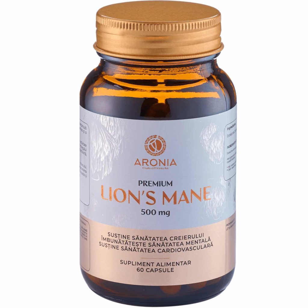 4. Premium Lion's Mane Ciuperca Coama Leului, 500 mg, 60 capsule