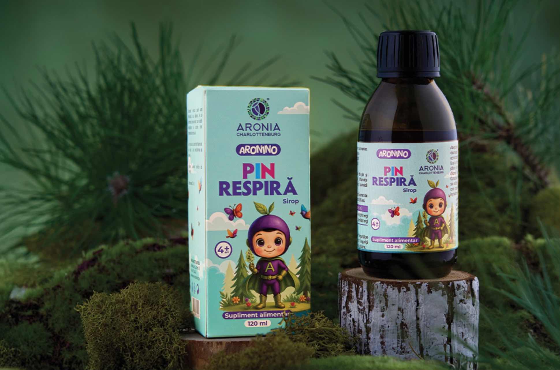 Caut un sirop natural pentru copii (Aronino Pin Respira, ace de pin, muschi)