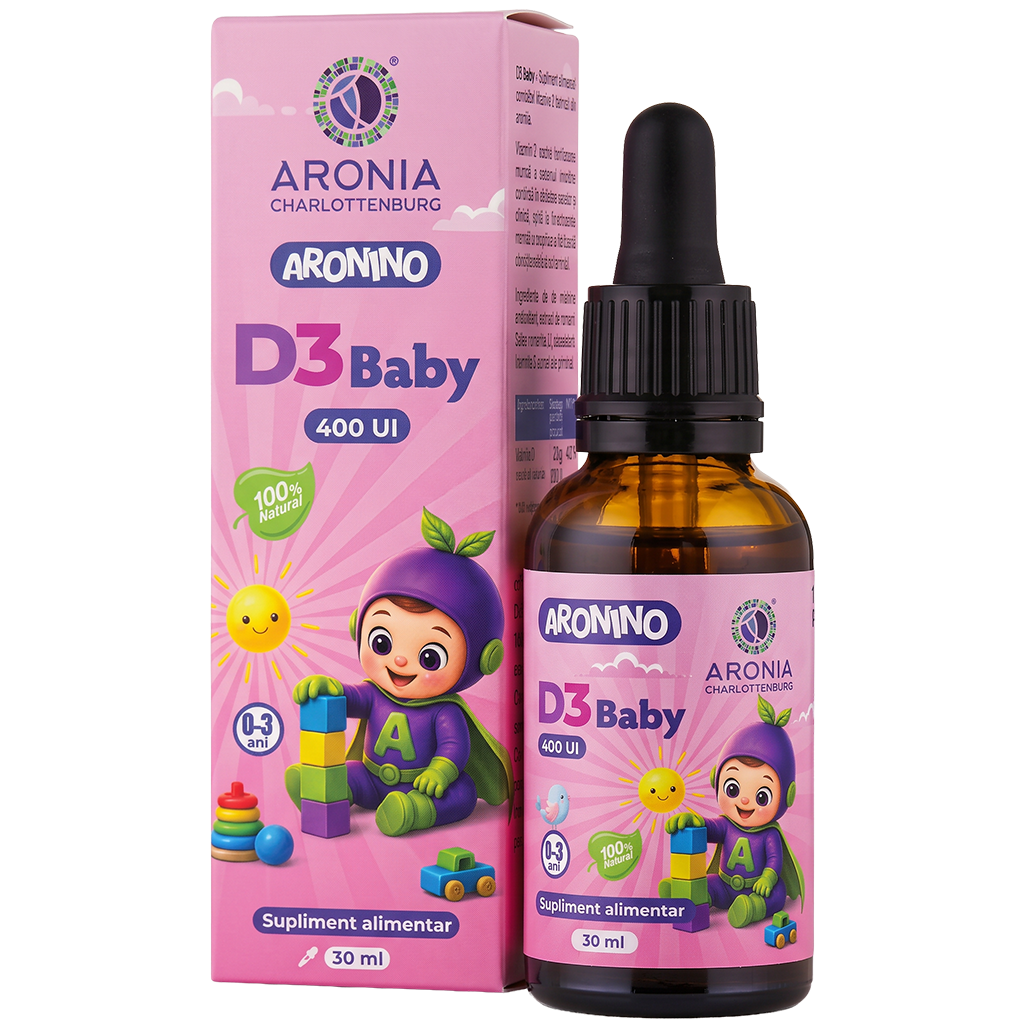 Vitamina D3 Baby — 400 UI, 30ml — supliment pentru creșterea și dezvoltarea sănătoasă a copiilor