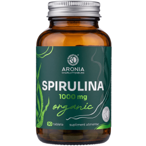 Spirulină Organică 1000 mg — 90 comprimate cu Spirulină organică presată direct, pentru tonus, energie, imunitate și mușchi