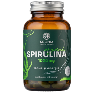 Spirulină Organică 1000 mg — 90 comprimate cu Spirulină organică presată direct, pentru tonus, energie, imunitate și mușchi
