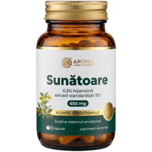 Sunătoare 650 mg — 60 capsule cu extract concentrat din Sunătoare pentru echilibru emoțional, reducerea stresului și relaxare | Plante Tradiționale