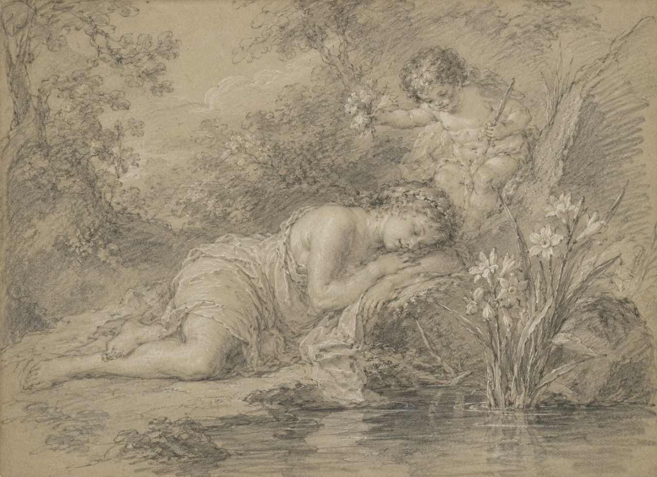 Tulburarea de personalitate narcisica (schita cu Narcis, mit grecesc, barbat narcisist)