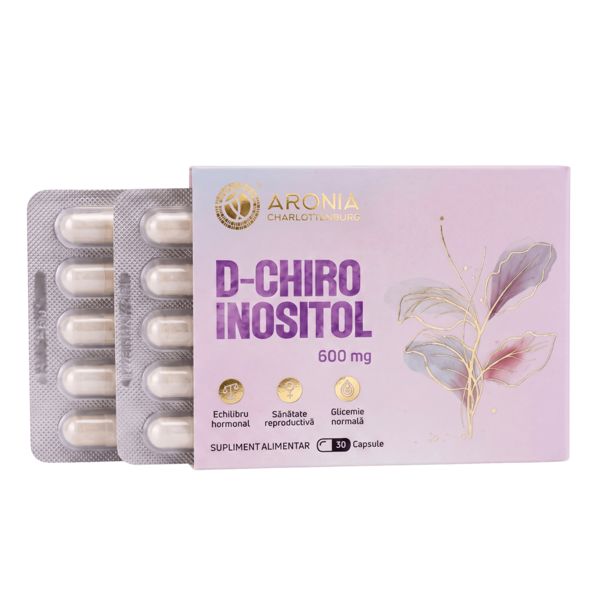 D-Chiro-Inozitol 600 mg — 30 capsule pentru echilibru hormonal feminin, sănătate reproductivă și control glicemic