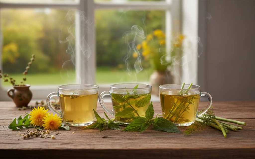 Ce diuretice naturale există? Brusturele, ceai de păpădie, urzică și coada-calului împotriva retenției de apă