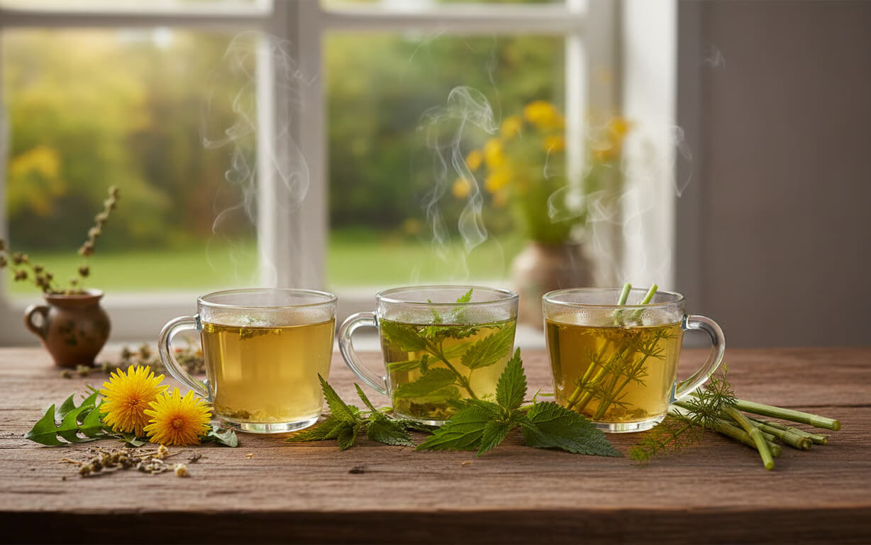 Ce diuretice naturale exista Ceai de papadie, urzica si coada calului impotriva retentiei de apa