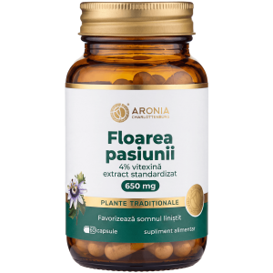 Floarea pasiunii 650 mg — 60 capsule cu extract concentrat din plantă, pentru somn liniștit, calm și susținere în perioadele de stres | Plante Tradiționale