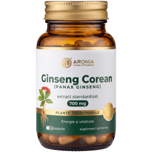 Ginseng Coreean (Panax Ginseng) 700 mg — 60 capsule cu extract concentrat, pentru energie, atenție și adaptarea organismului la stres | Plante Tradiționale