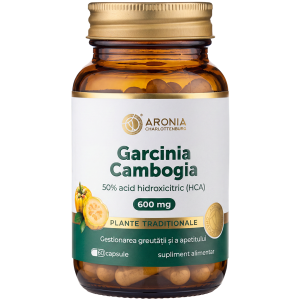 Garcinia Cambogia 600 mg — 60 capsule cu extract standardizat la minimum 50% HCA, pentru gestionarea apetitului și susținerea metabolismului | Plante Tradiționale
