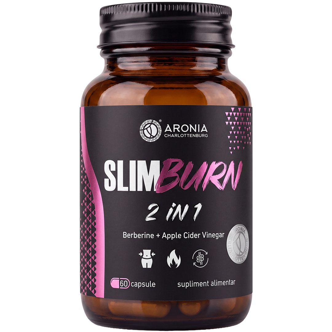 SlimBurn 2 în 1 – Berberină + Oțet din Cidru de Mere | 60 capsule pentru mai mult control asupra greutății și mai mult echilibru în alimentație