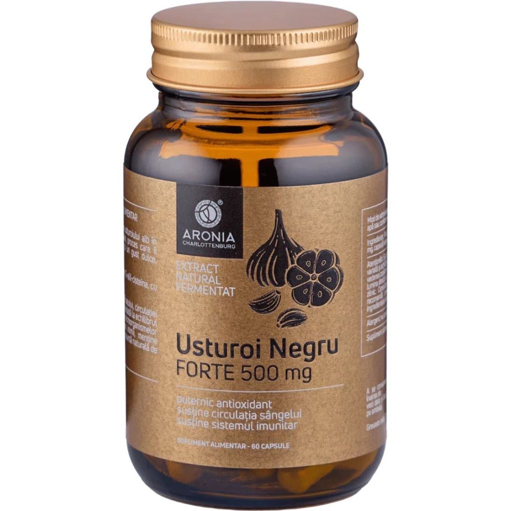 6. Usturoi Negru Forte 60 capsule cu beneficii dovedite pentru circulatie, imunitate, inima si sistemul respirator