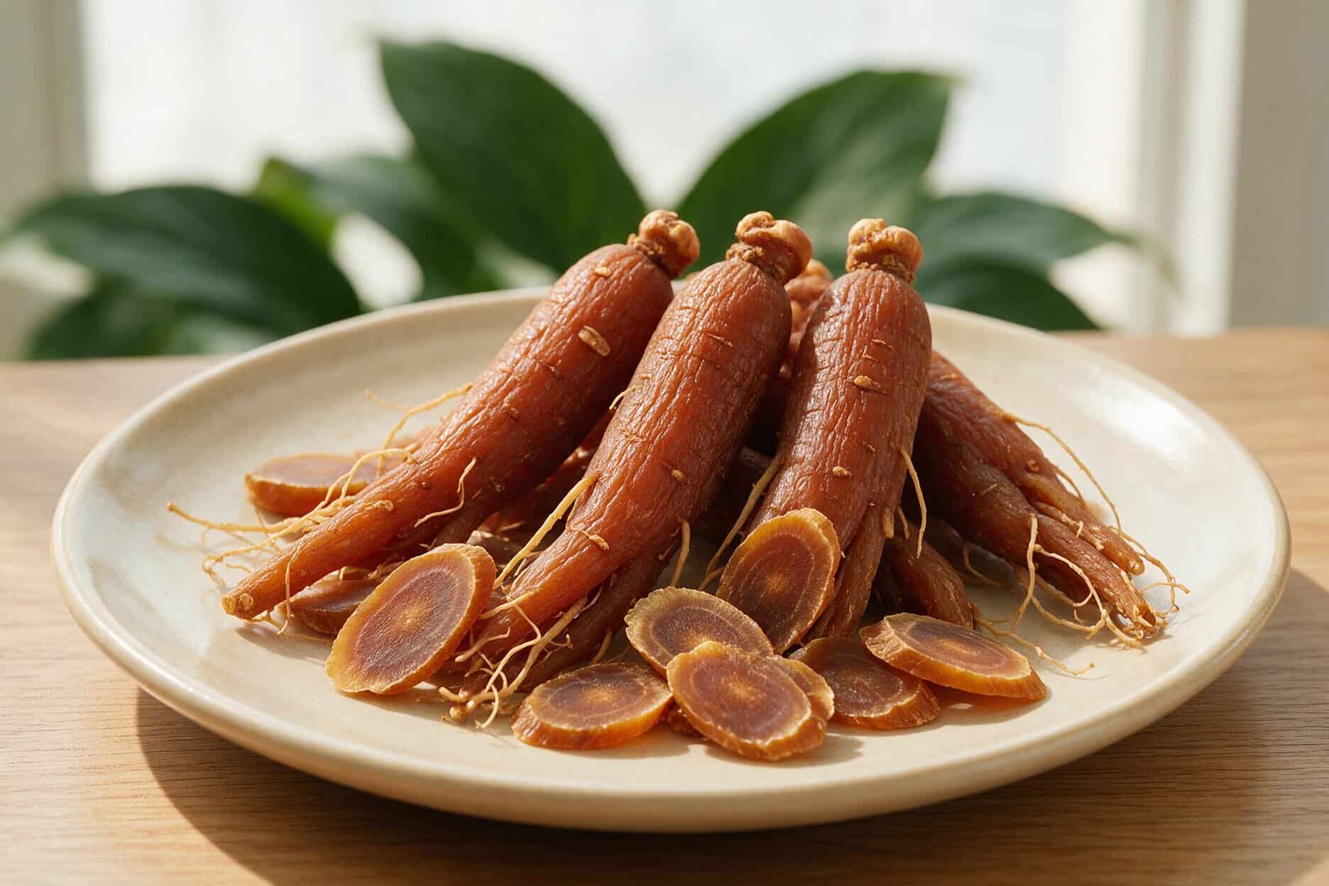 1. Ginseng coreean beneficii ginseng, farfurie