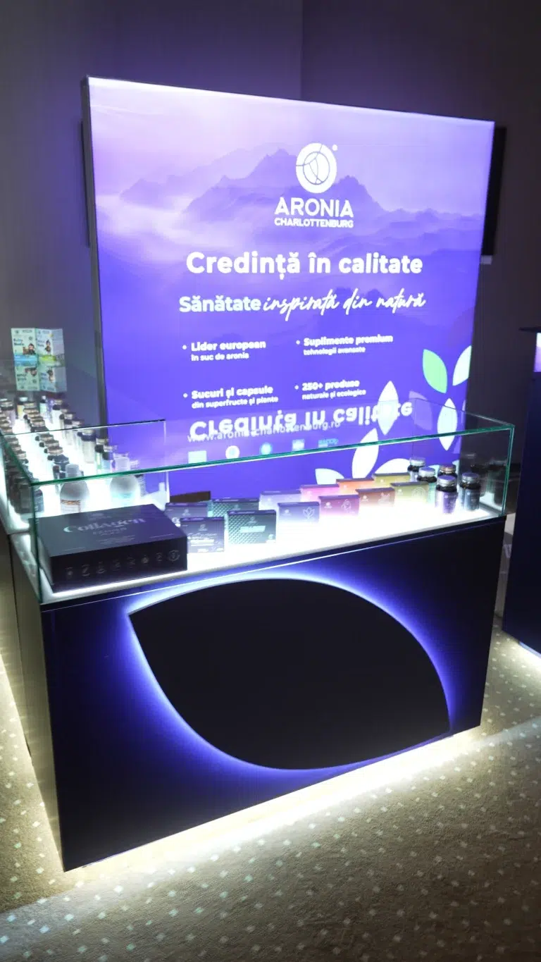 Suplimente și sucuri Aronia Charlottenburg expuse la Hotel Central Plaza